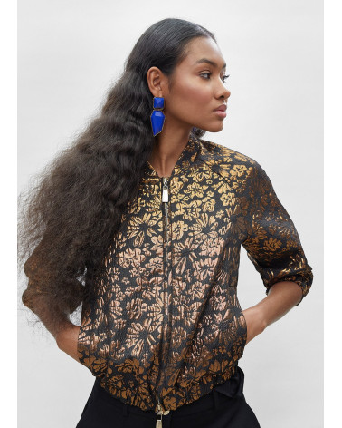 Bomber imprimé jacquard doré