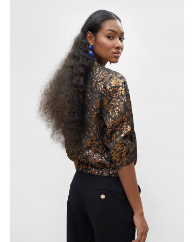 Bomber imprimé jacquard doré