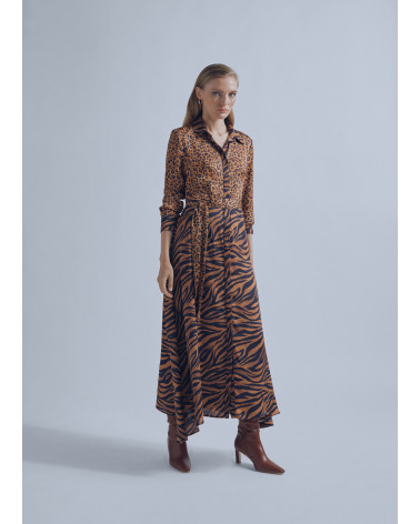 Robe chemisier avec ceinture