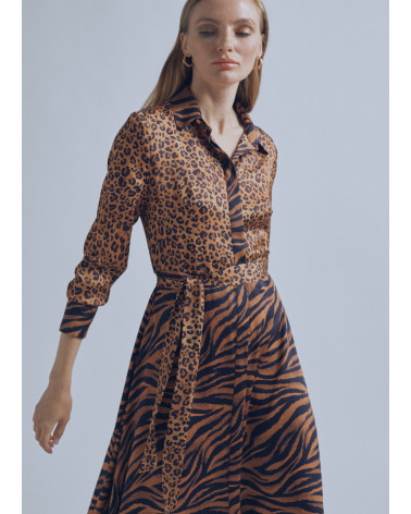 Robe chemisier avec ceinture