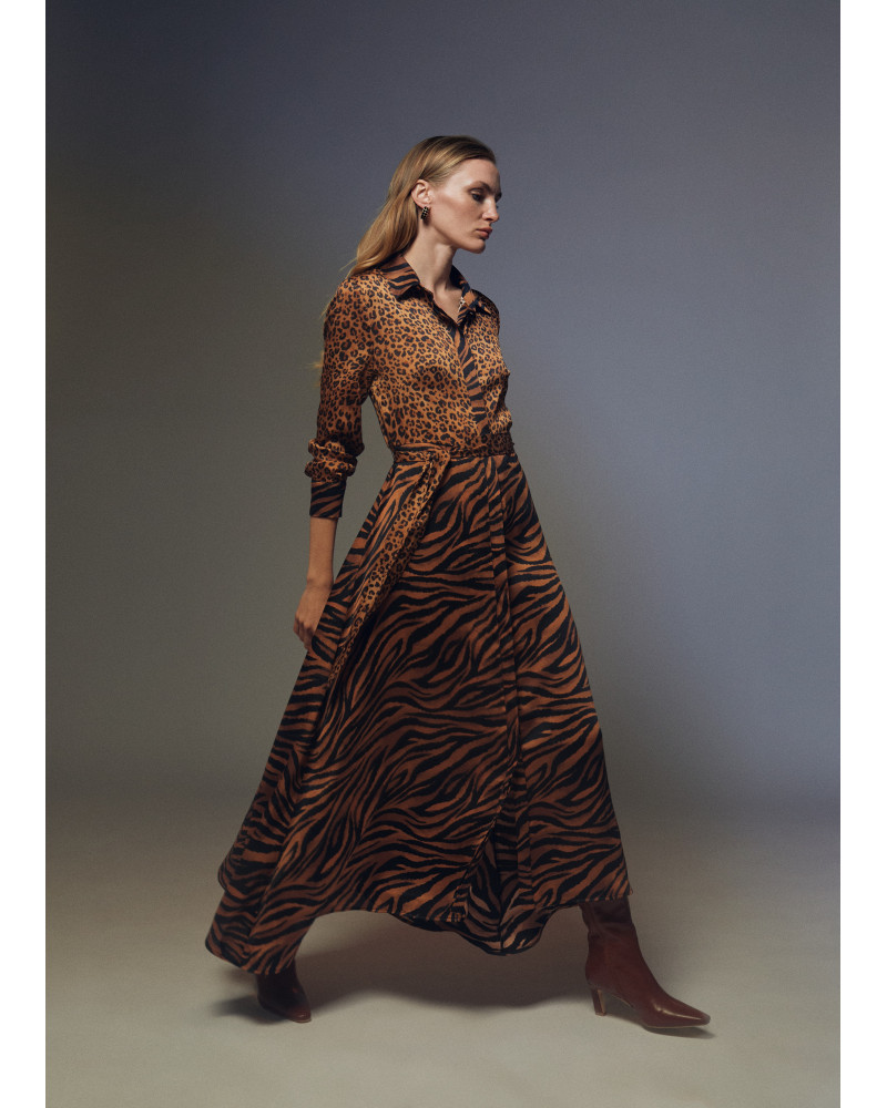 Robe chemisier avec ceinture