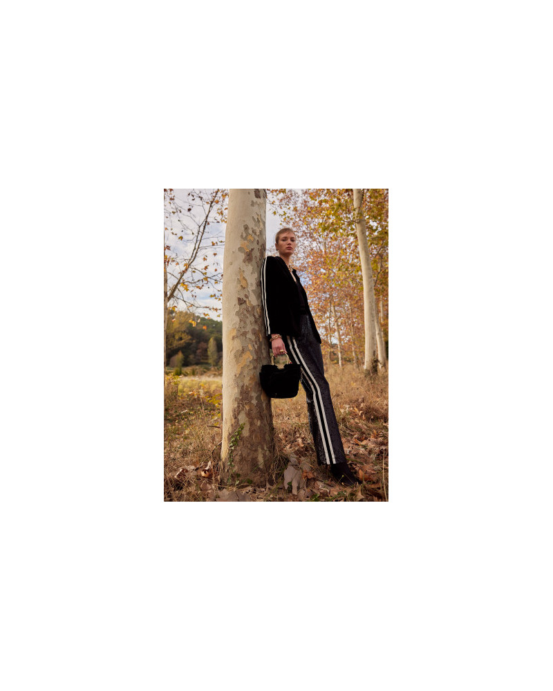 PANTALON DROIT PAILLETTES