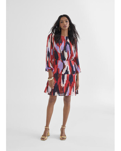 ROBE COURTE ROUGE IMPRIMÉE LC