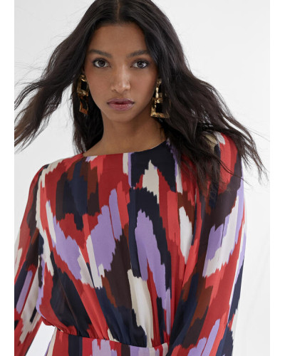 ROBE COURTE ROUGE IMPRIMÉE LC