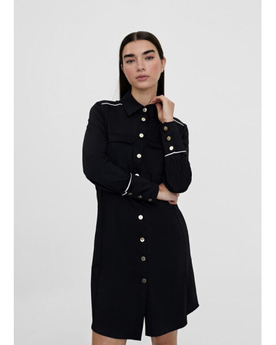 Robe chemise courte moulante en stretch