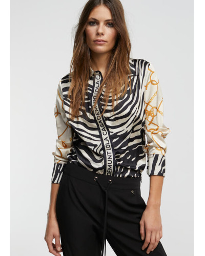 Chemise combo zèbre NOIR-ECRU