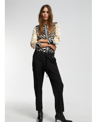 Chemise combo zèbre NOIR-ECRU