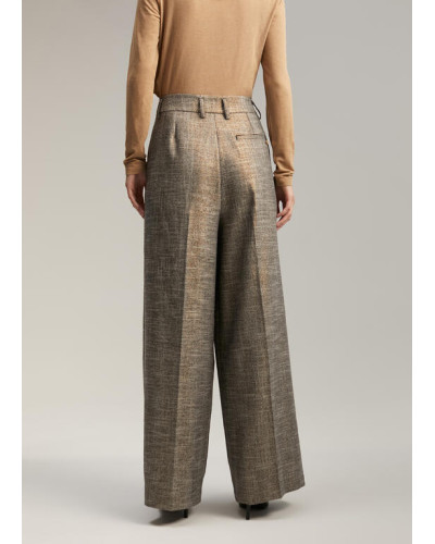 PANTALON PLISSÉ CARREAUX GRIS
