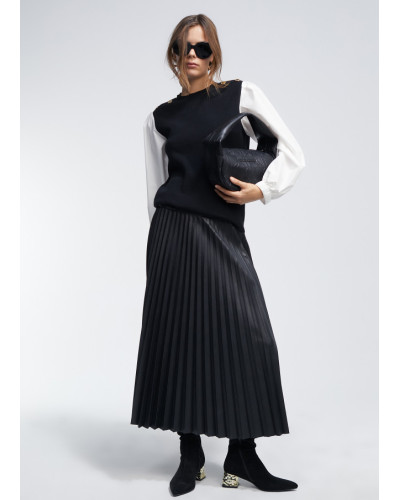Jupe Plissée Simili cuir