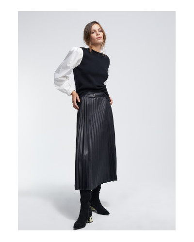 Jupe Plissée Simili cuir
