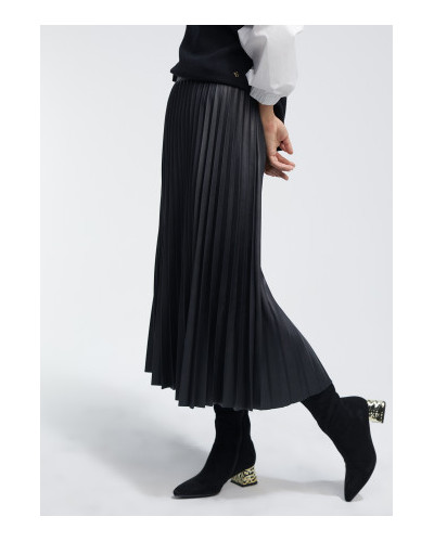 Jupe Plissée Simili cuir