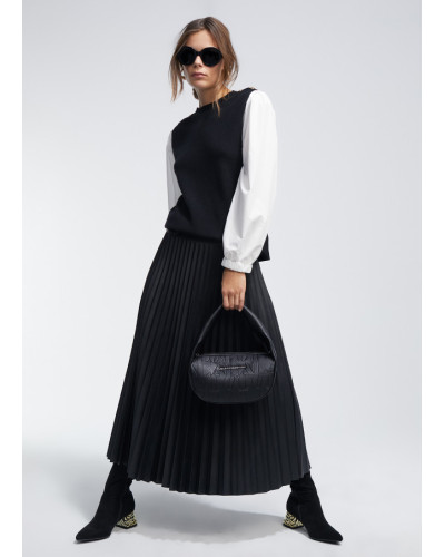 Jupe Plissée Simili cuir
