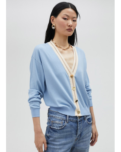 CARDIGAN BASIQUE CONTRASTANT