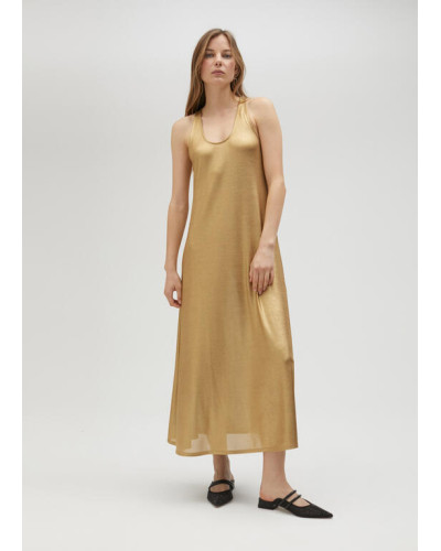 ROBE LONGUE DORÉE À BRETELLES