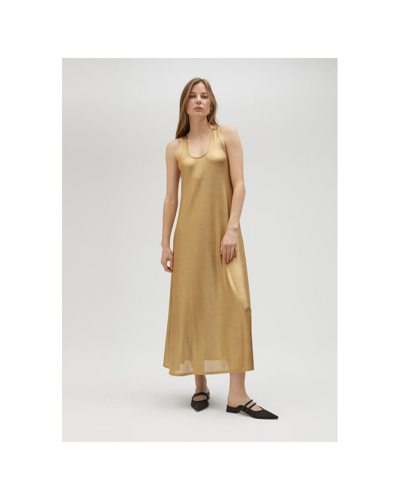 ROBE LONGUE DORÉE À BRETELLES