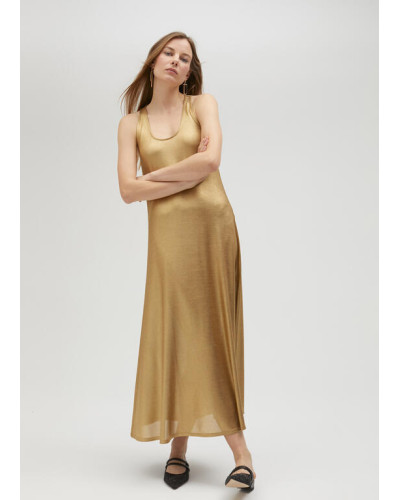 ROBE LONGUE DORÉE À BRETELLES