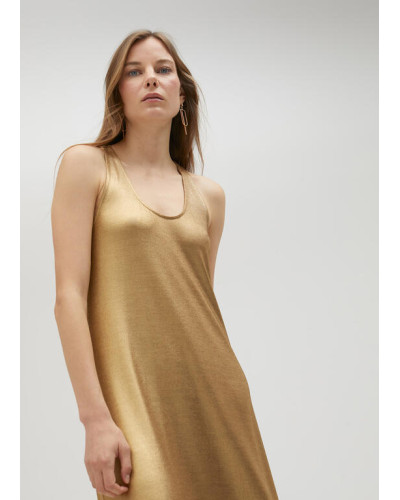 ROBE LONGUE DORÉE À BRETELLES