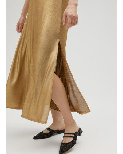 ROBE LONGUE DORÉE À BRETELLES