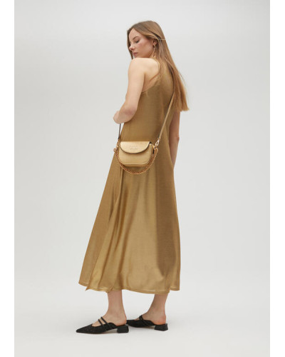ROBE LONGUE DORÉE À BRETELLES