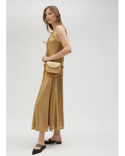 ROBE LONGUE DORÉE À BRETELLES