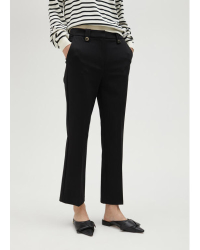 Pantalon slim noir évasé