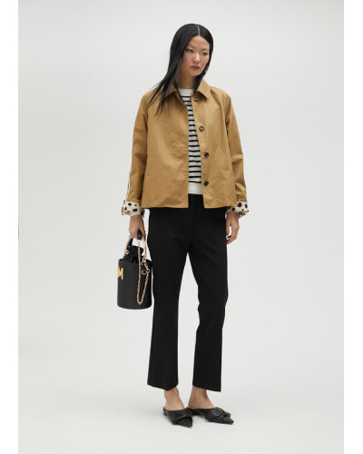 Pantalon slim noir évasé