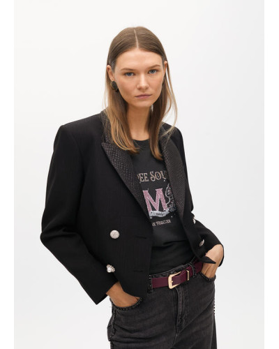 VESTE COURTE  BOUTONS BIJOUX
