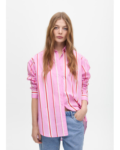 Chemise en popeline oversize avec rayures