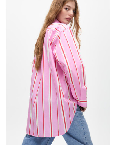Chemise en popeline oversize avec rayures