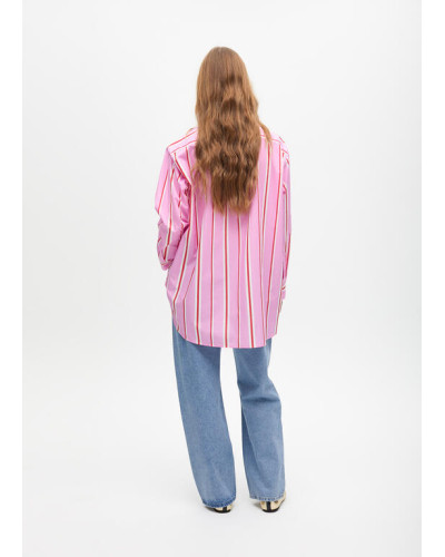 Chemise en popeline oversize avec rayures