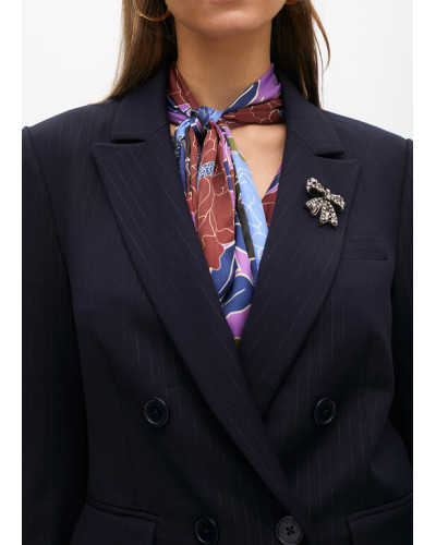 VESTE RAYÉE AVEC DÉTAIL BIJOU
