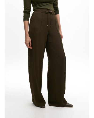 Pantalon droit avec élastique et nervure centrale