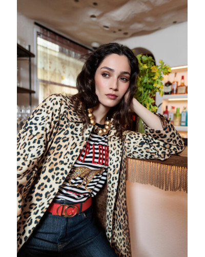 BLAZER CINTRE IMPRIME LEO