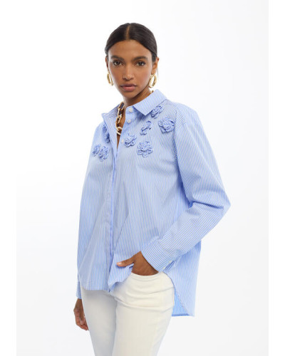 Chemise en popeline à fleurs