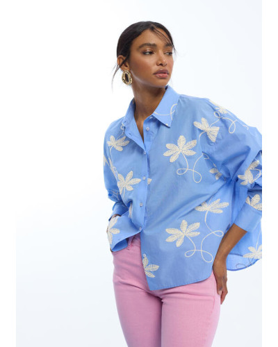 Chemise coton brodée