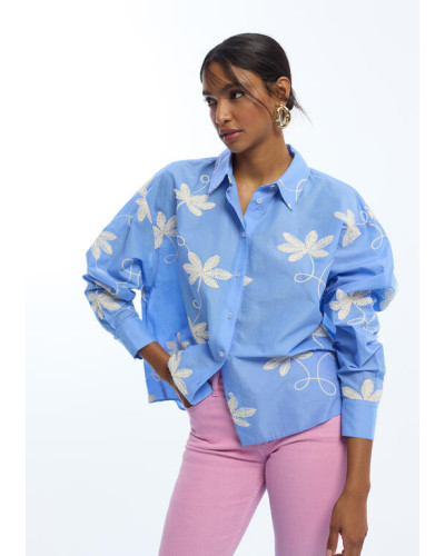 Chemise coton brodée