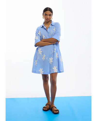 ROBE CHEMISE EN COTON BRODÉE