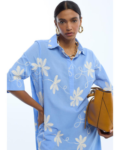 ROBE CHEMISE EN COTON BRODÉE