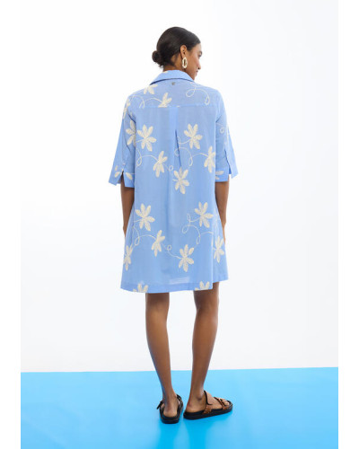 ROBE CHEMISE EN COTON BRODÉE