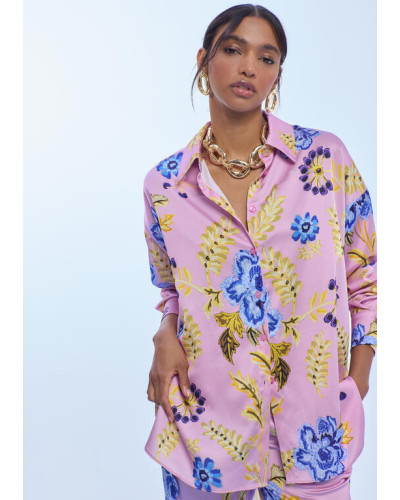 CHEMISE OVERSIZE SATIN IMPRIMEE LC