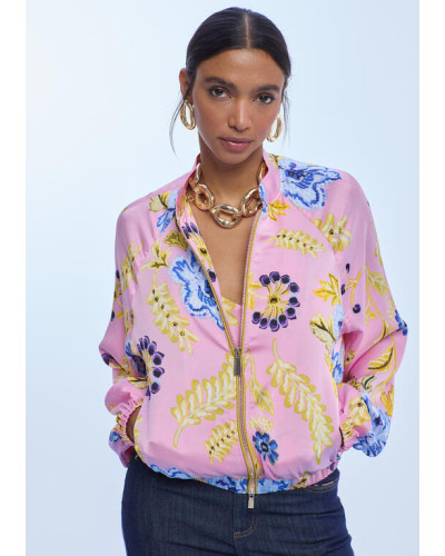 BOMBER SATIN IMPRIME FLEURI