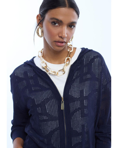 Sweat à capuche ajouré